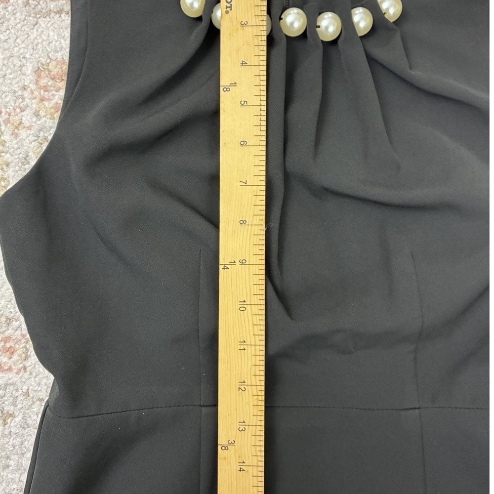 Harper Rose Black Pearl Embellished Mock Neck Pencil Sheath Dress Size 4P NWT - Picture 6 of 10